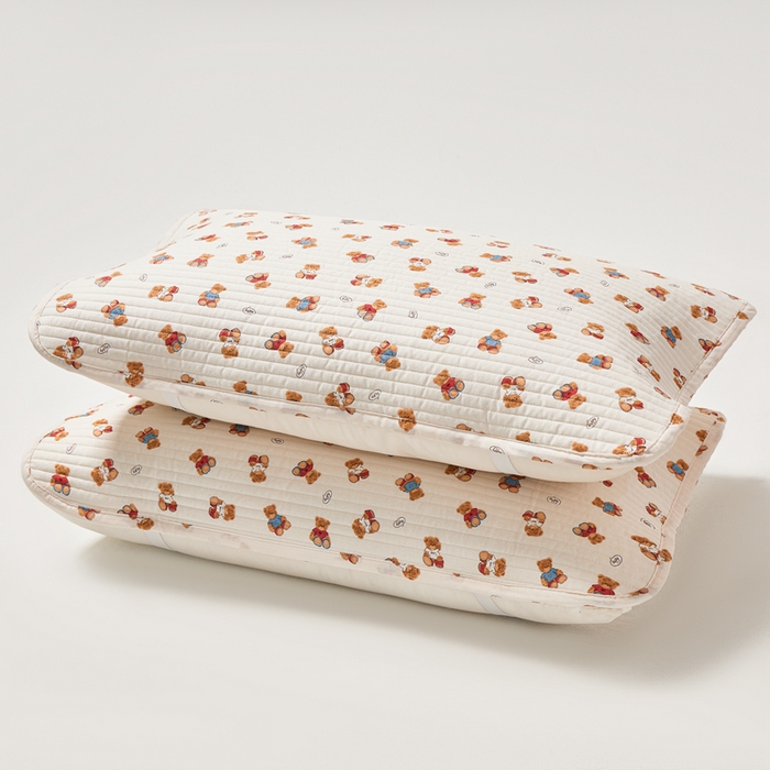 91家纺网 家纺一手货源 找家纺 永旺家纺 2026新款全棉亲肤防水枕巾防水隔脏 烘培熊熊