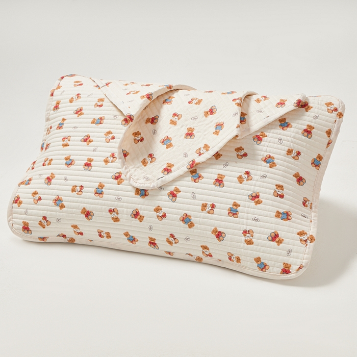 91家纺网 家纺一手货源 找家纺 永旺家纺 2026新款全棉亲肤防水枕巾防水隔脏 烘培熊熊