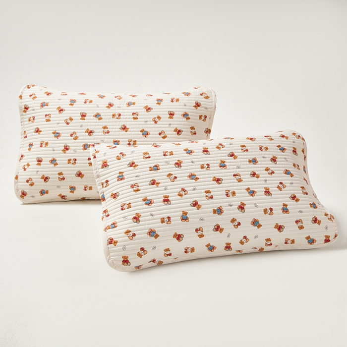 91家纺网 家纺一手货源 找家纺 永旺家纺 2026新款全棉亲肤防水枕巾防水隔脏 烘培熊熊