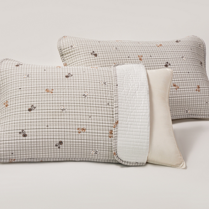 91家纺网 家纺一手货源 找家纺 永旺家纺 2026新款全棉亲肤防水枕巾防水隔脏 麻薯兔叽