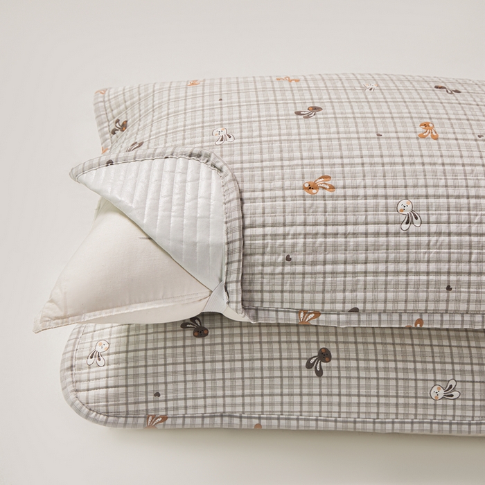 91家纺网 家纺一手货源 找家纺 永旺家纺 2026新款全棉亲肤防水枕巾防水隔脏 麻薯兔叽