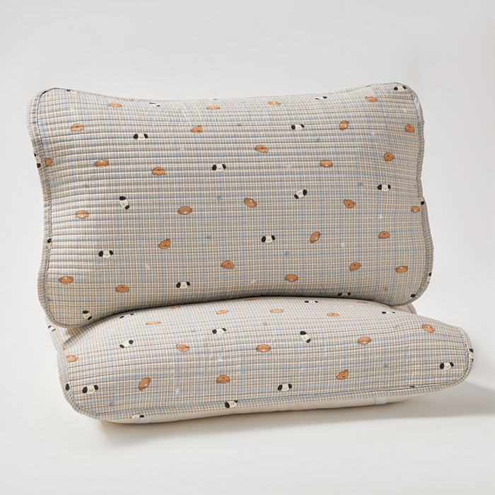 91家纺网 家纺一手货源 找家纺 永旺家纺 2026新款全棉亲肤防水枕巾防水隔脏 洋气柯基崽