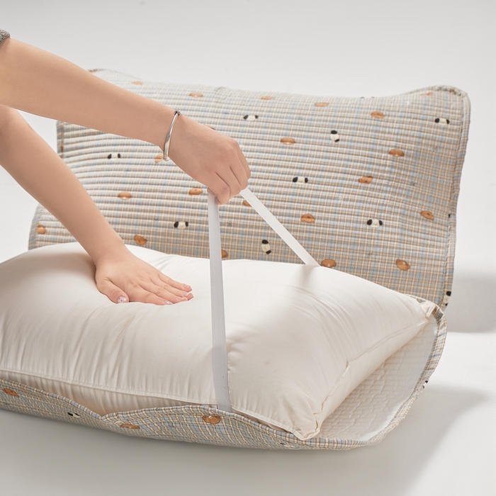 91家纺网 家纺一手货源 找家纺 永旺家纺 2026新款全棉亲肤防水枕巾防水隔脏 洋气柯基崽