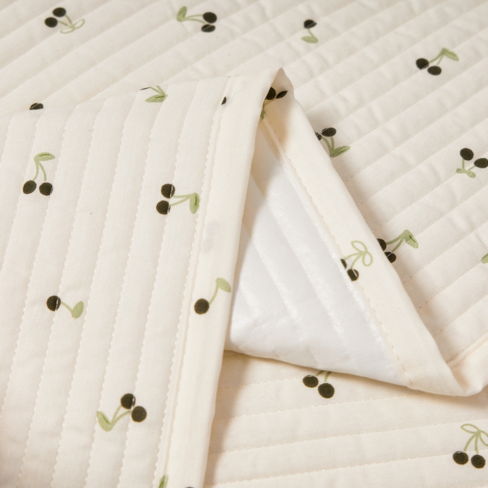 91家纺网 家纺一手货源 找家纺 永旺家纺 2026新款全棉亲肤防水枕巾防水隔脏 樱桃奶绿-黑