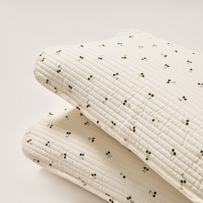 91家纺网 家纺一手货源 找家纺 永旺家纺 2026新款全棉亲肤防水枕巾防水隔脏 樱桃奶绿-黑