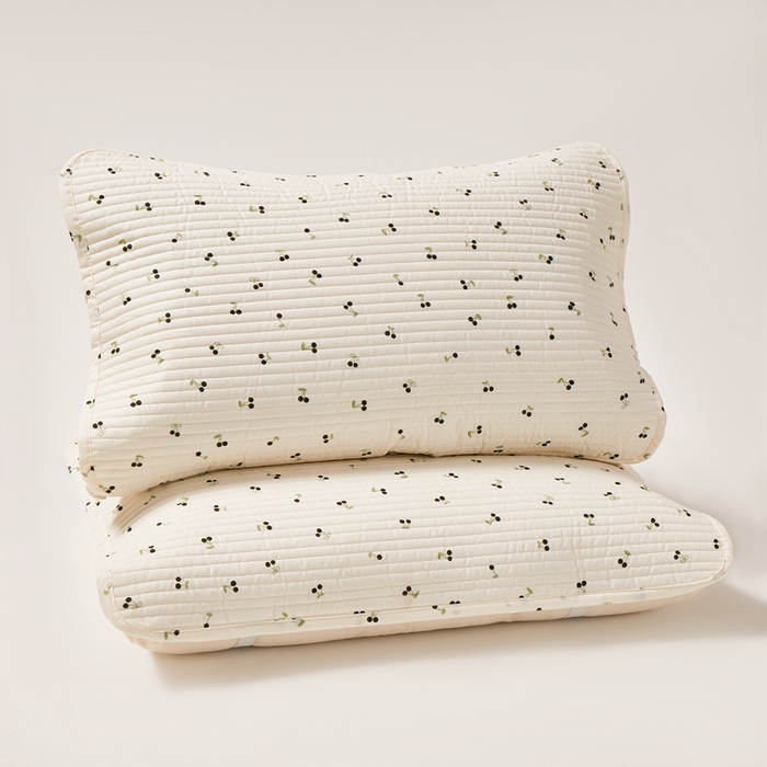 91家纺网 家纺一手货源 找家纺 永旺家纺 2026新款全棉亲肤防水枕巾防水隔脏 樱桃奶绿-黑