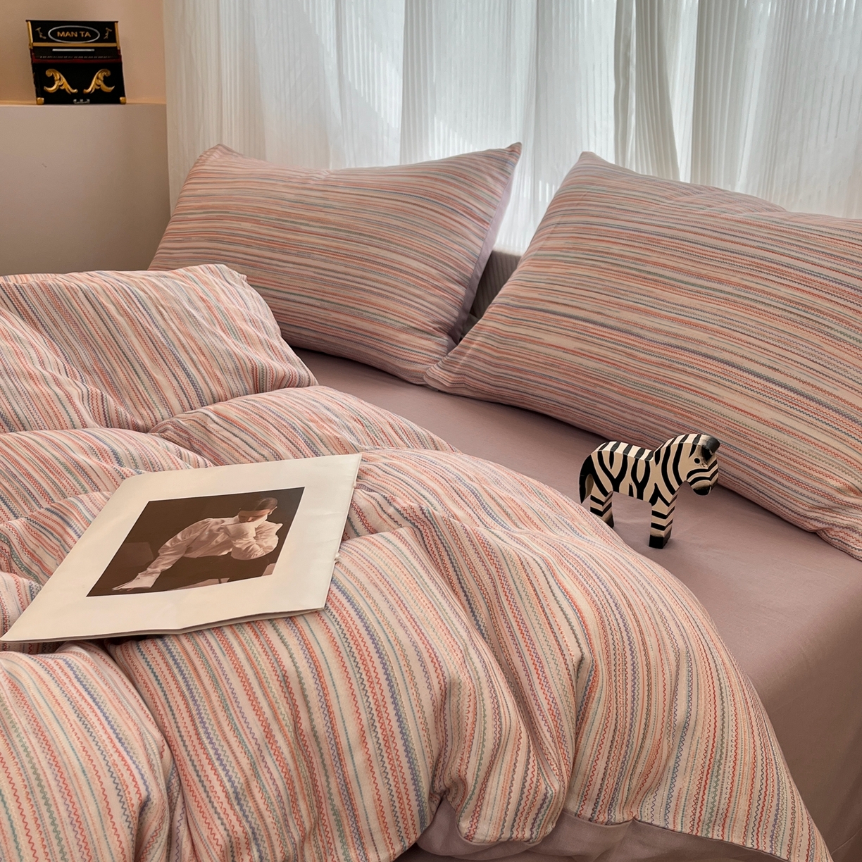 91家纺网 家纺一手货源 找家纺 （总）禾时 2026新款A类波西米亚全棉纯棉双层纱四件套