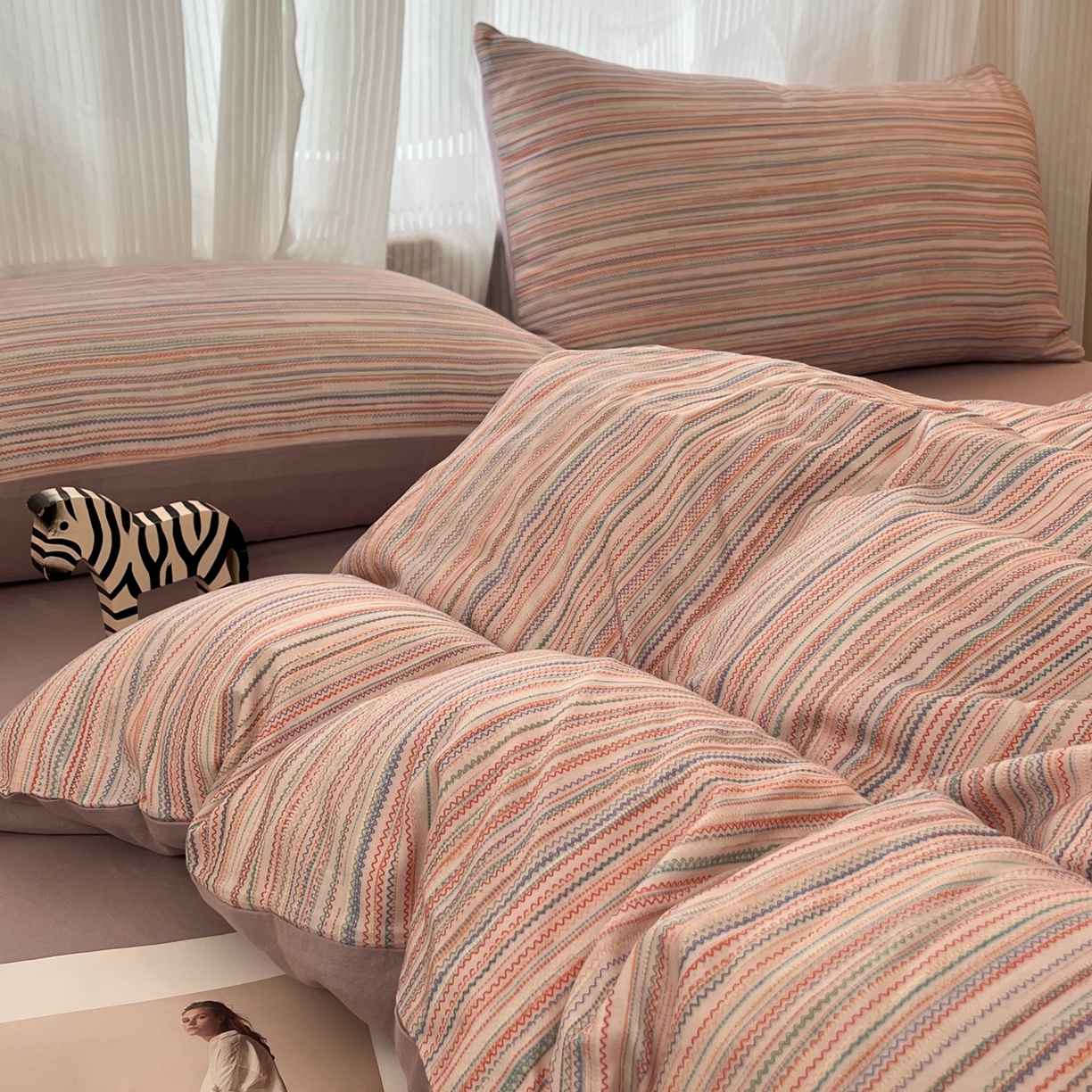 91家纺网 家纺一手货源 找家纺 （总）禾时 2026新款A类波西米亚全棉纯棉双层纱四件套