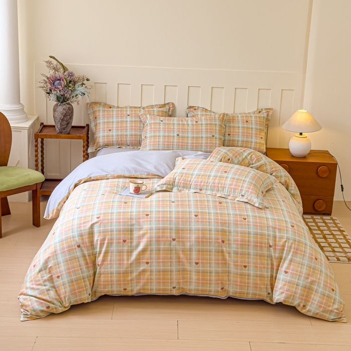 U品汇 2026新品纯棉全棉印花四件套小清新卡通花卉13070喷气 爱的蜜语