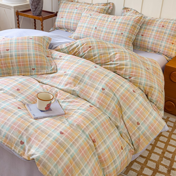 91家纺网 家纺一手货源 找家纺 U品汇 2026新品纯棉全棉印花四件套小清新卡通花卉13070喷气 爱的蜜语