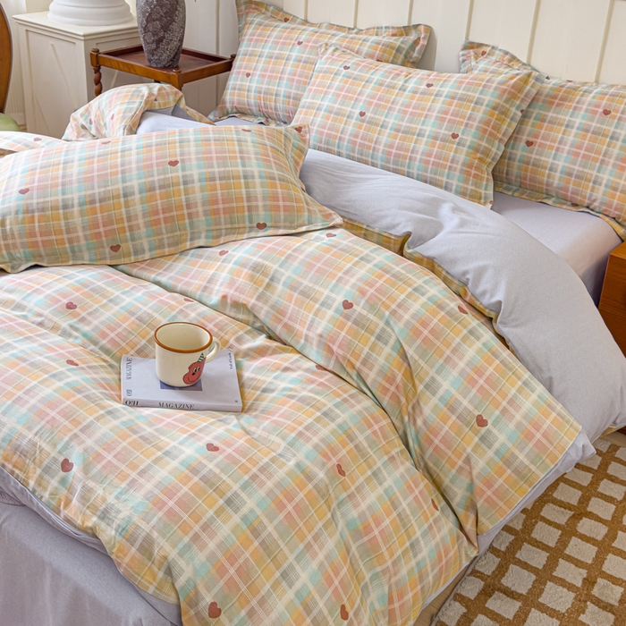 91家纺网 家纺一手货源 找家纺 U品汇 2026新品纯棉全棉印花四件套小清新卡通花卉13070喷气 爱的蜜语