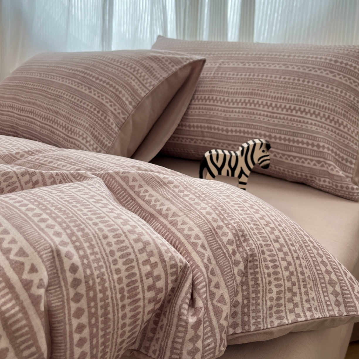 91家纺网 家纺一手货源 找家纺 （总）禾时 2026新款A类波西米亚全棉纯棉双层纱四件套