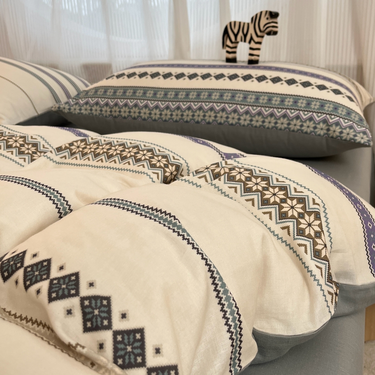 91家纺网 家纺一手货源 找家纺 禾时 2026新款A类波西米亚全棉纯棉双层纱四件套 波格利特