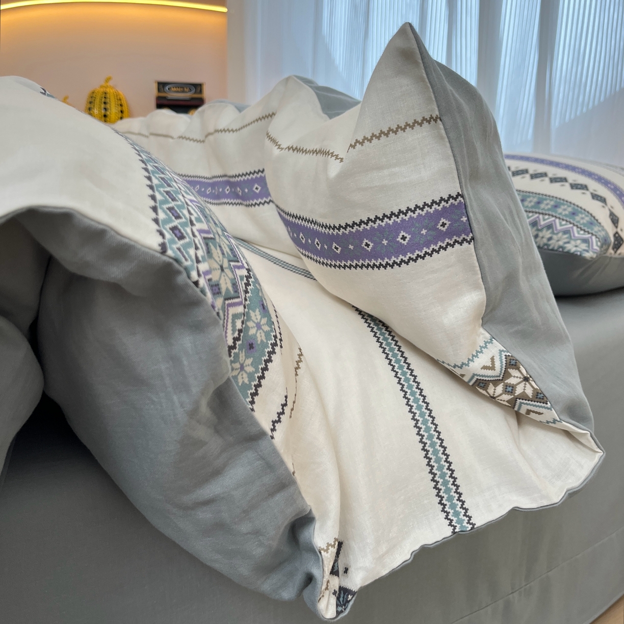 91家纺网 家纺一手货源 找家纺 禾时 2026新款A类波西米亚全棉纯棉双层纱四件套 波格利特