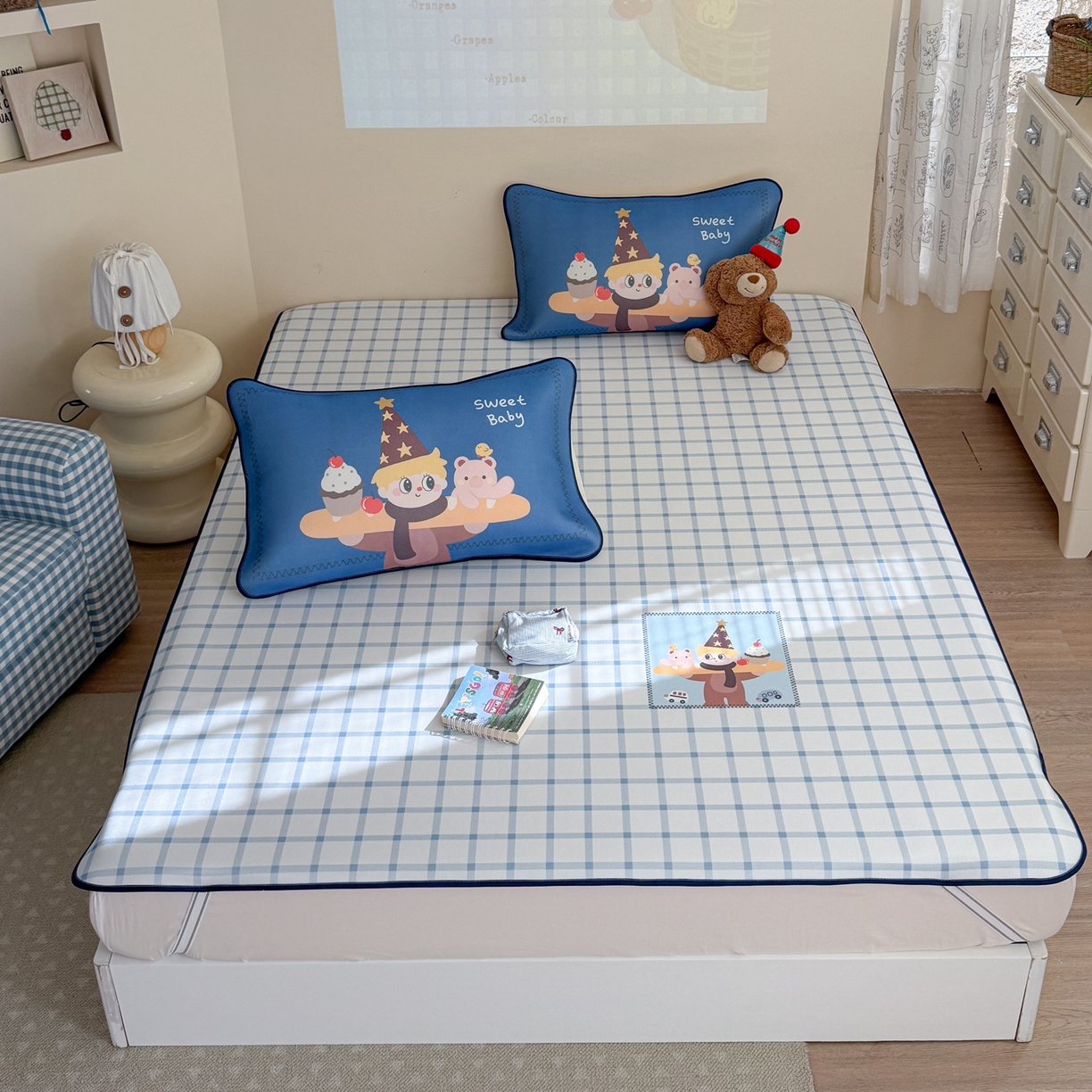 美乐迪家纺 2026新款织标款大版水光冰丝凉席席子凉席 小王子