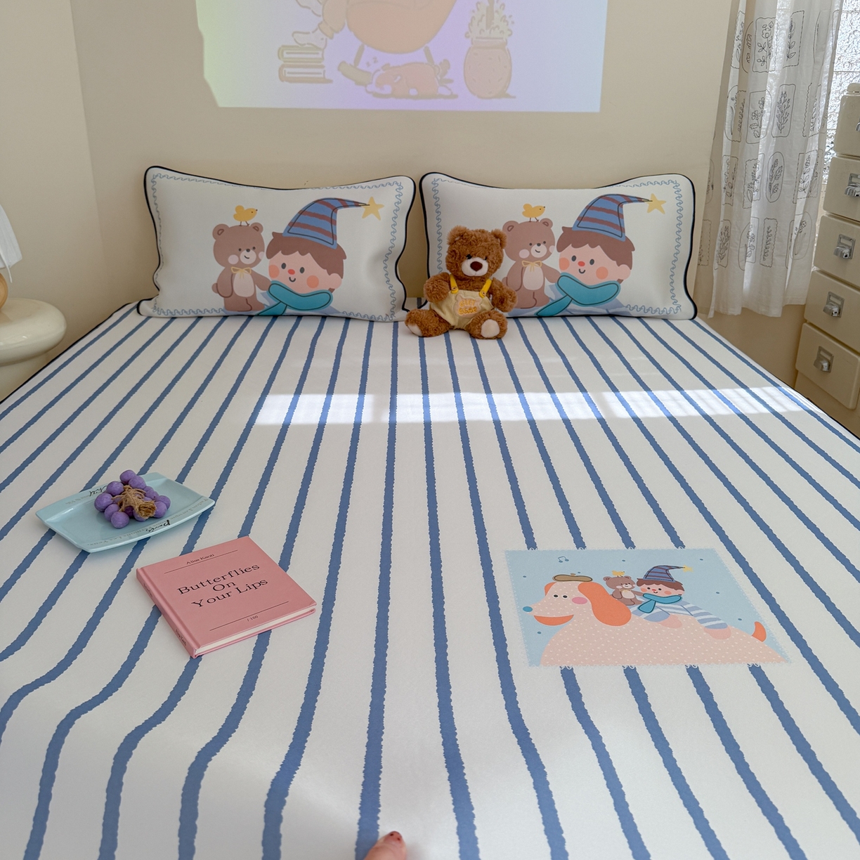 91家纺网 家纺一手货源 找家纺 美乐迪家纺 2026新款织标款大版水光冰丝凉席席子凉席 狗狗男孩