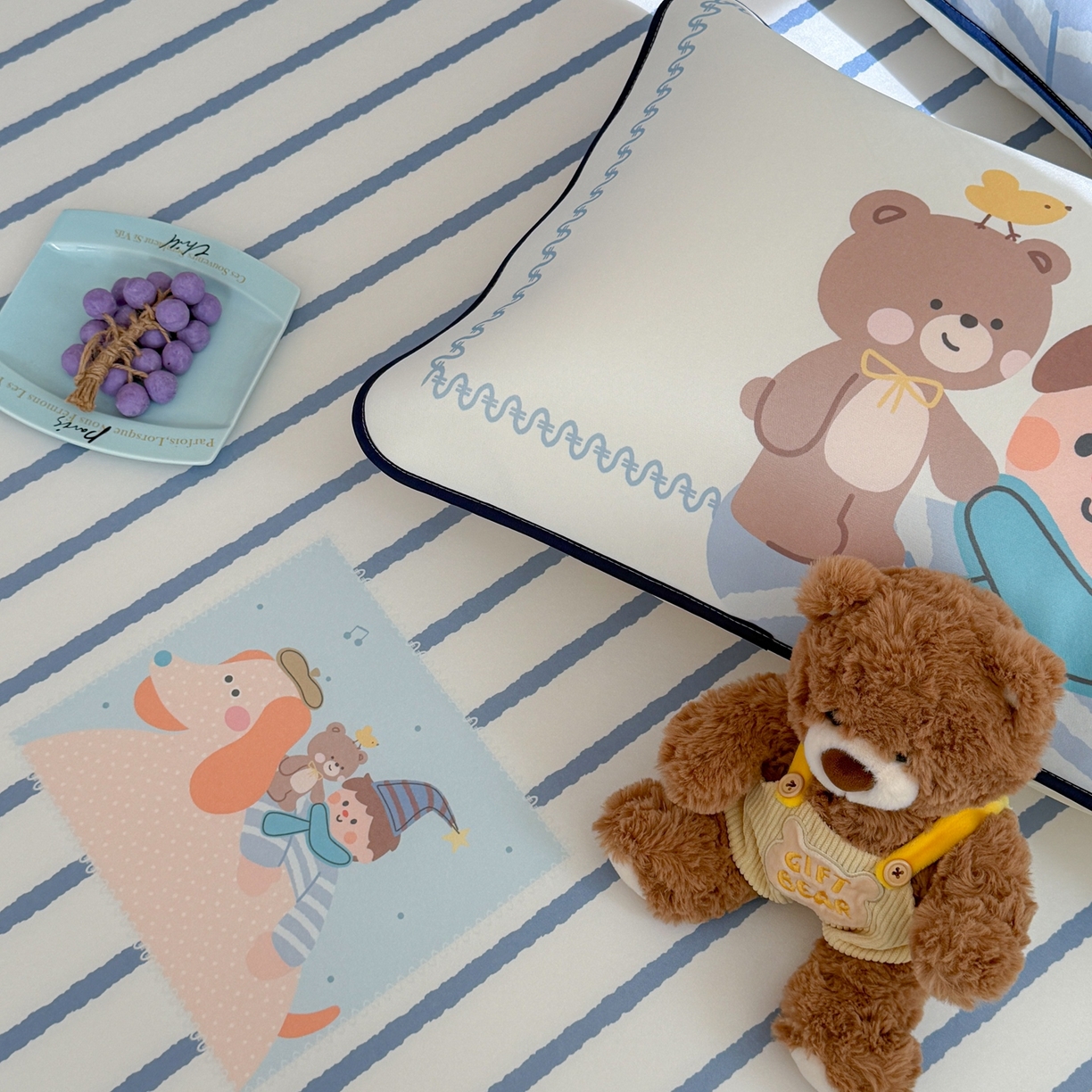 91家纺网 家纺一手货源 找家纺 美乐迪家纺 2026新款织标款大版水光冰丝凉席席子凉席 狗狗男孩