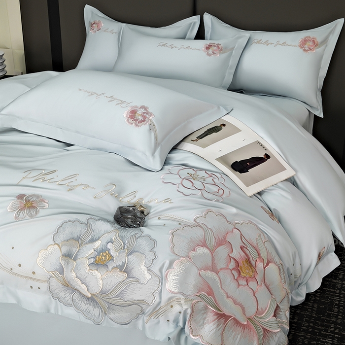 91家纺网 家纺一手货源 找家纺 （总）女子家纺 2026新款A类新款新疆长绒棉澳棉高端全棉纯棉绣花四件套-花富贵