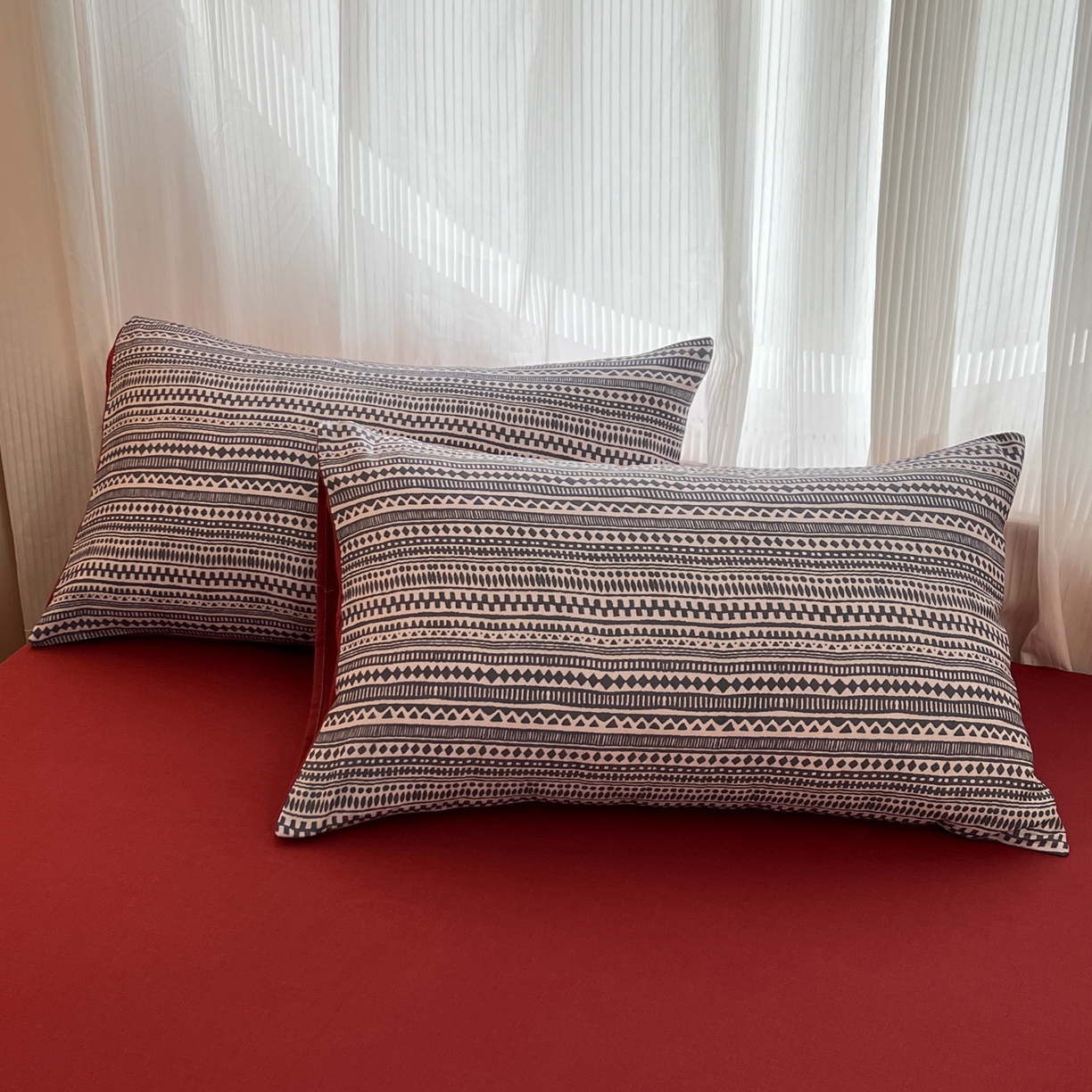 91家纺网 家纺一手货源 找家纺 禾时 2026新款A类波西米亚全棉纯棉双层纱四件套 波西米亚-蓝