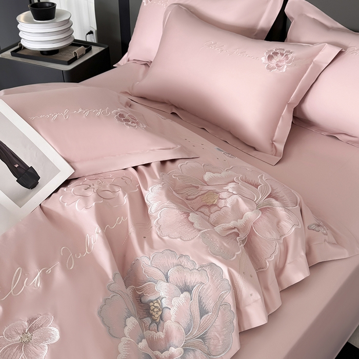 91家纺网 家纺一手货源 找家纺 （总）女子家纺 2026新款A类新款新疆长绒棉澳棉高端全棉纯棉绣花四件套-花富贵