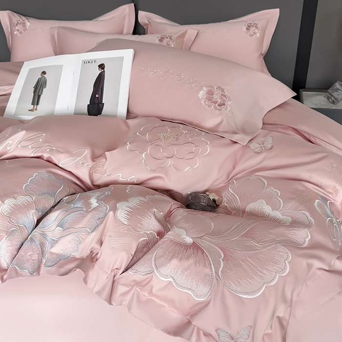 91家纺网 家纺一手货源 找家纺 （总）女子家纺 2026新款A类新款新疆长绒棉澳棉高端全棉纯棉绣花四件套-花富贵