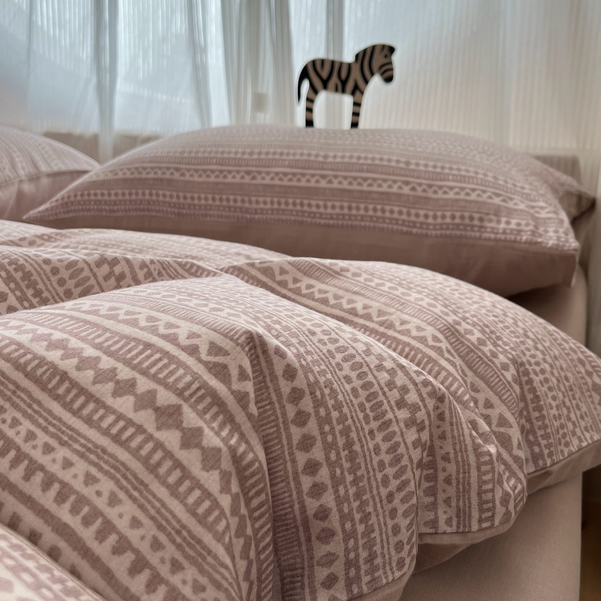 91家纺网 家纺一手货源 找家纺 禾时 2026新款A类波西米亚全棉纯棉双层纱四件套 波西米亚-浅咖