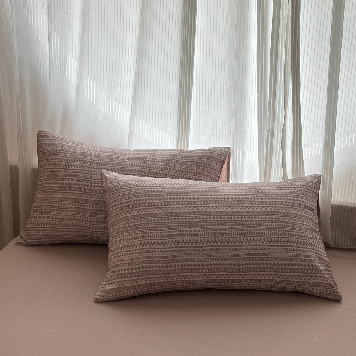 91家纺网 家纺一手货源 找家纺 禾时 2026新款A类波西米亚全棉纯棉双层纱四件套 波西米亚-浅咖