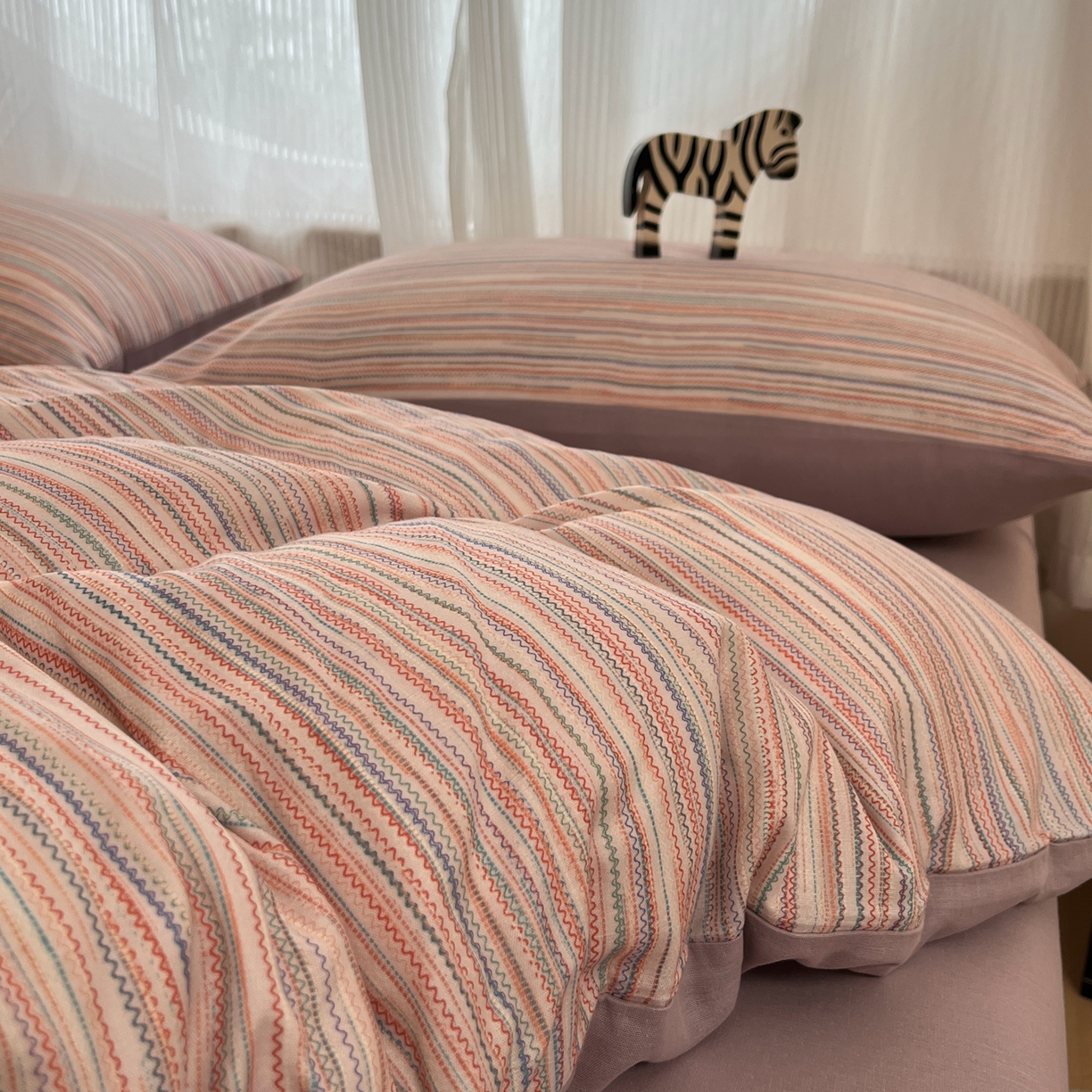 91家纺网 家纺一手货源 找家纺 禾时 2026新款A类波西米亚全棉纯棉双层纱四件套 彩澜