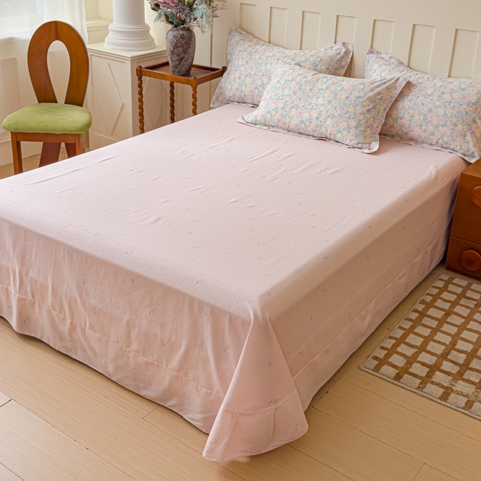 91家纺网 家纺一手货源 找家纺 U品汇 2026新品纯棉全棉印花四件套小清新卡通花卉13070喷气 岚花绪-灰