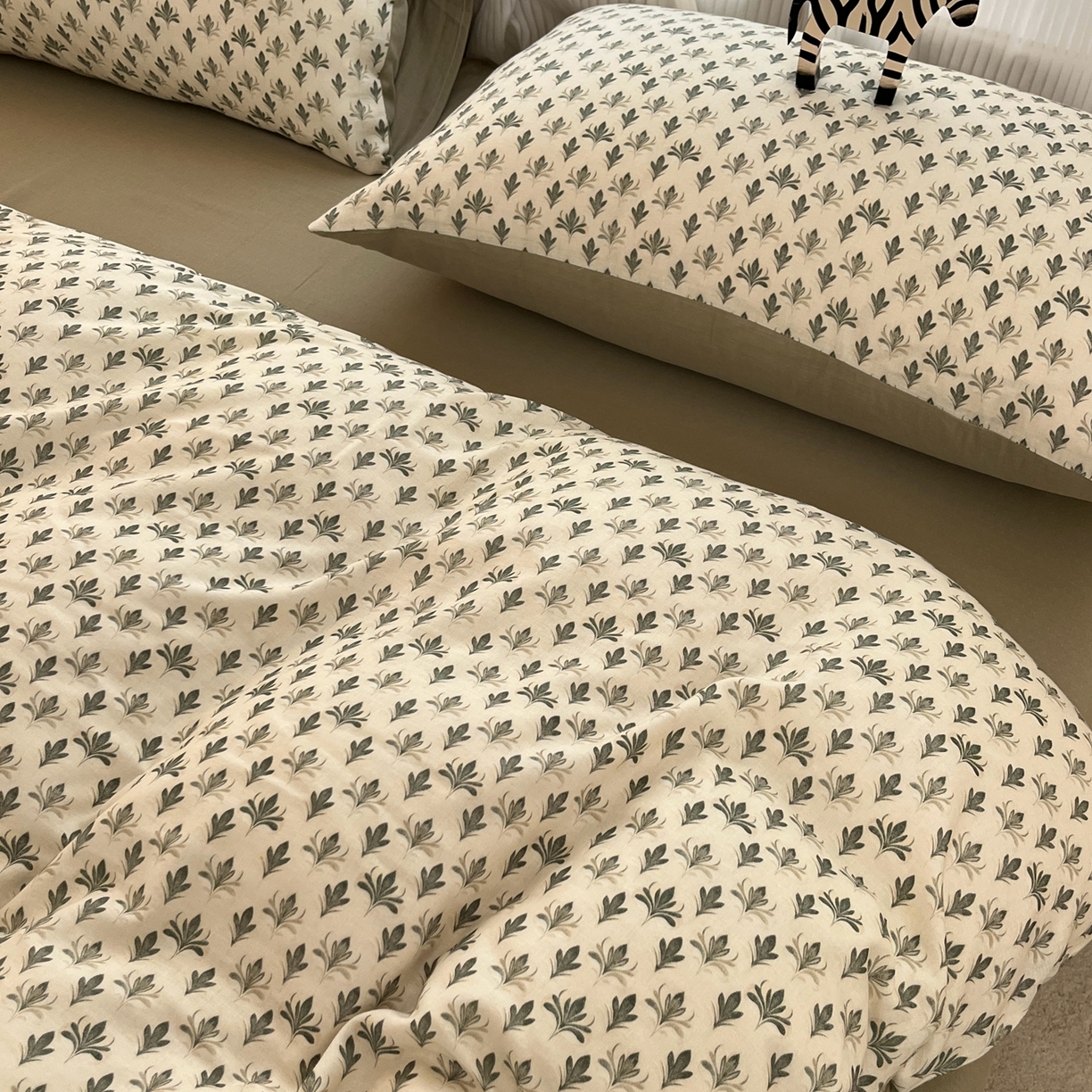 91家纺网 家纺一手货源 找家纺 禾时 2026新款A类波西米亚全棉纯棉双层纱四件套 青芜