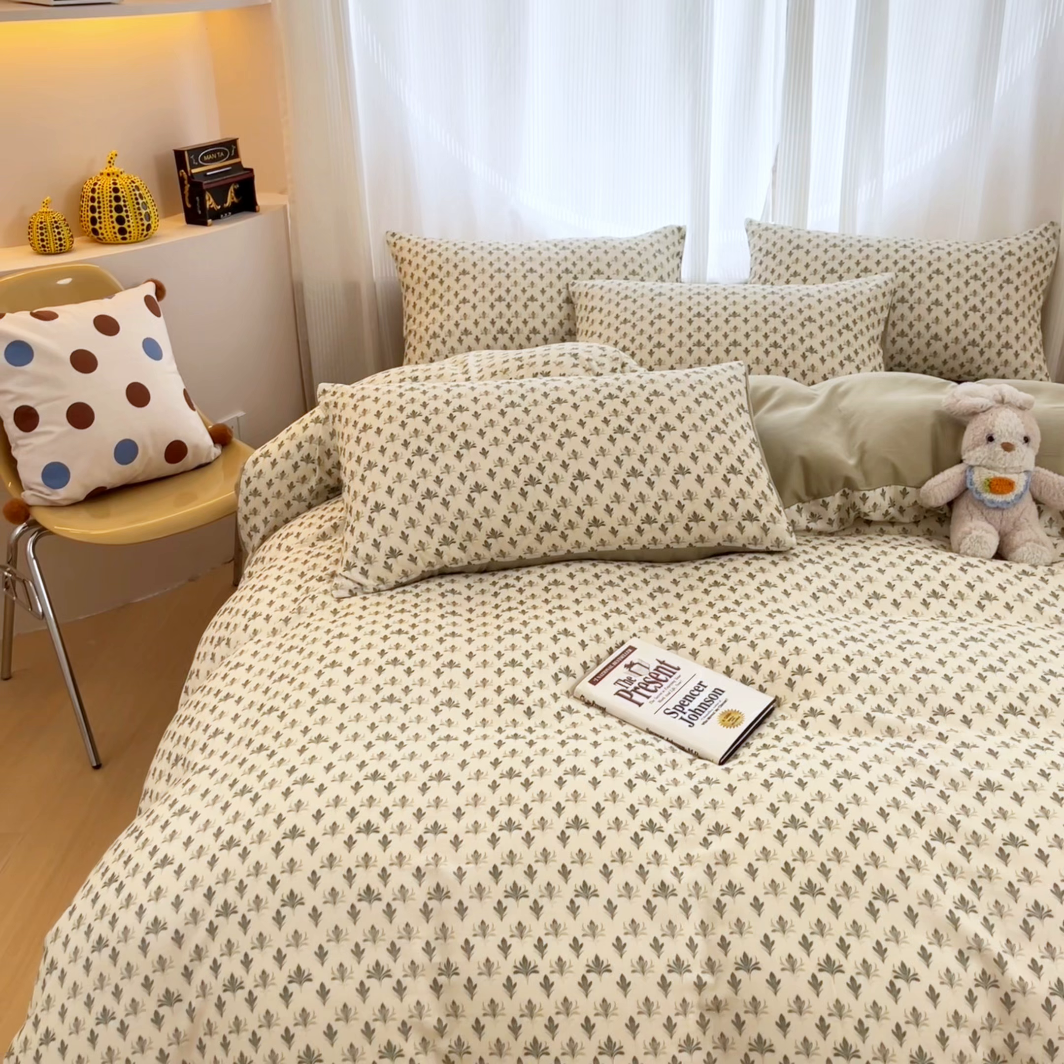 91家纺网 家纺一手货源 找家纺 禾时 2026新款A类波西米亚全棉纯棉双层纱四件套 青芜