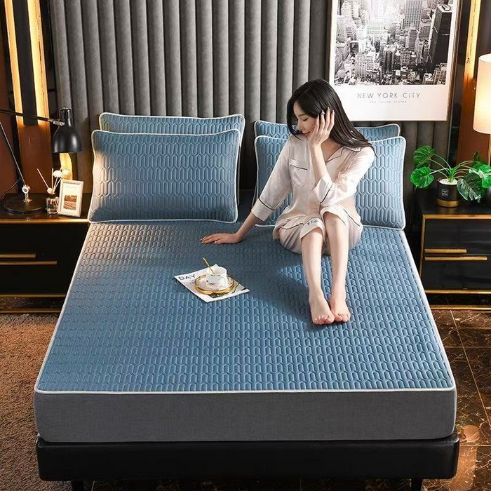 91家纺网 家纺一手货源 找家纺 （总）步步高席业 2026新款3D复合防滑冰藤席凉席三件套-爱心系列