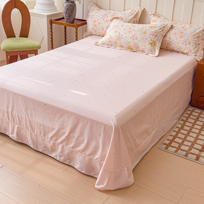 91家纺网 家纺一手货源 找家纺 U品汇 2026新品纯棉全棉印花四件套小清新卡通花卉13070喷气 浅樱故事