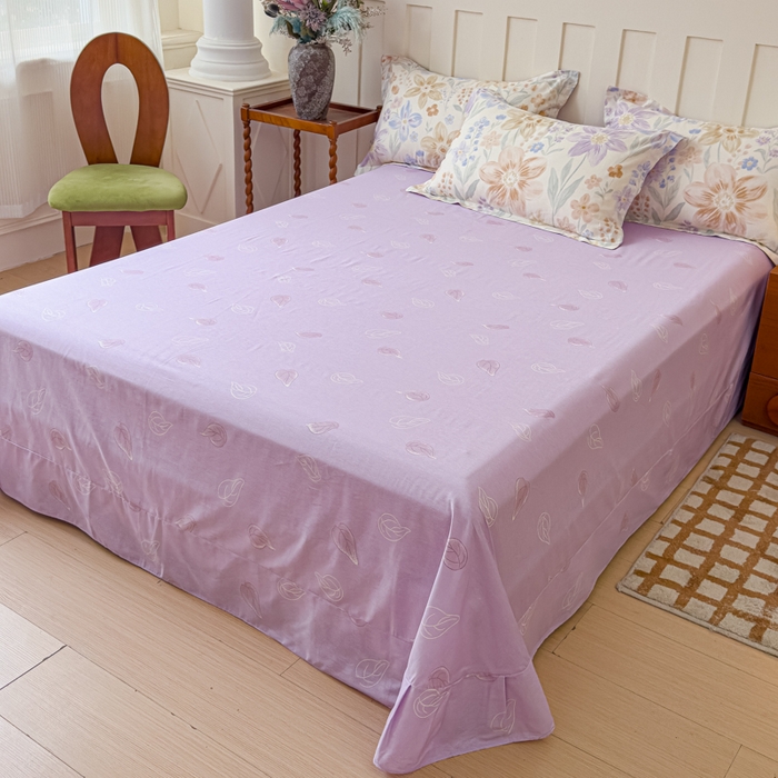 91家纺网 家纺一手货源 找家纺 U品汇 2026新品纯棉全棉印花四件套小清新卡通花卉13070喷气 柔色花筏