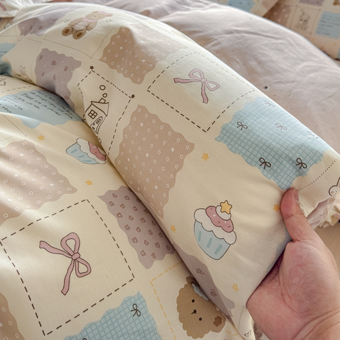 91家纺网 家纺一手货源 找家纺 U品汇 2026新品纯棉全棉印花四件套小清新卡通花卉13070喷气 手帐日记