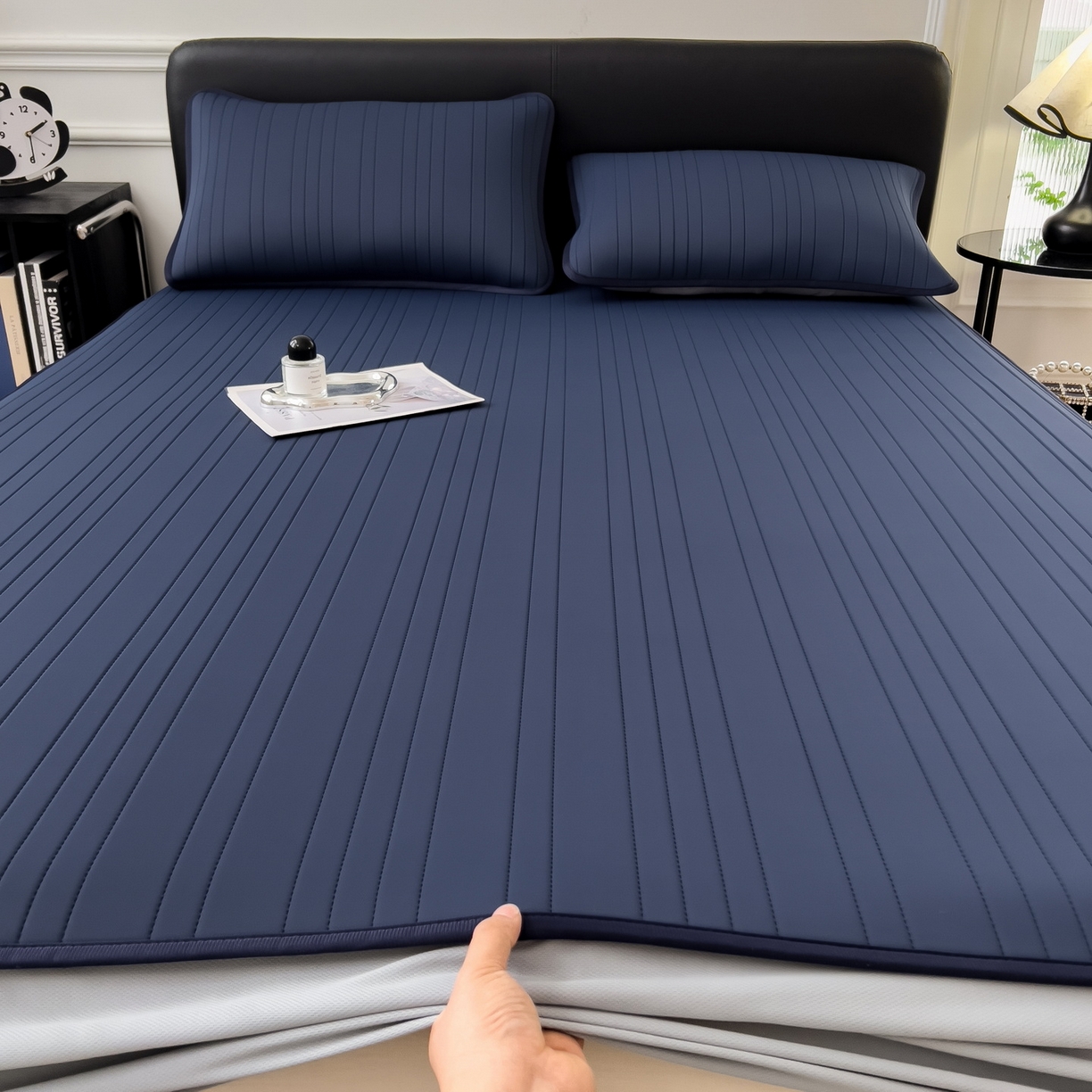 91家纺网 家纺一手货源 找家纺 （总）丝羽坊 2026新款云朵凉感纯色小冰皮软凉席-床笠款