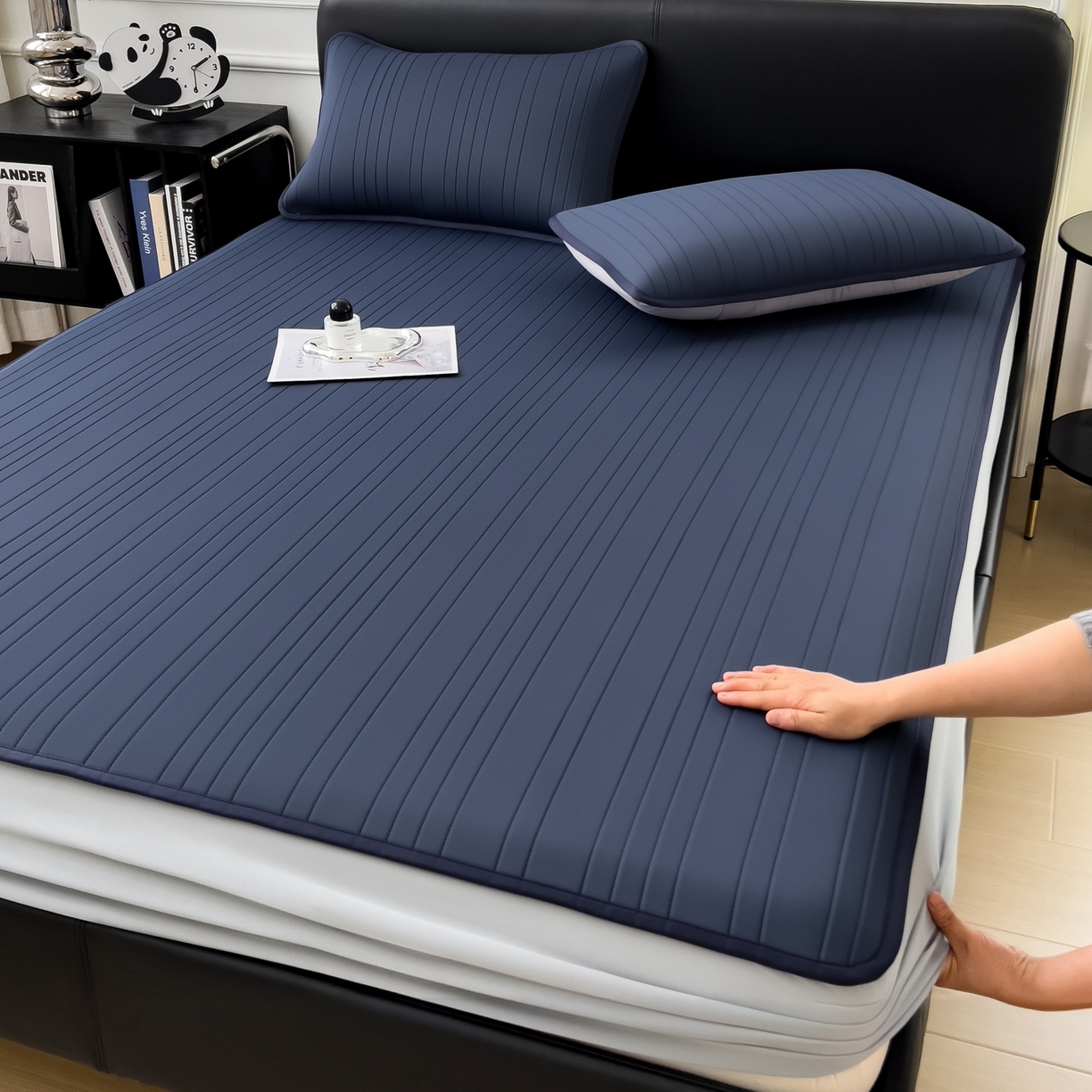 91家纺网 家纺一手货源 找家纺 （总）丝羽坊 2026新款云朵凉感纯色小冰皮软凉席-床笠款