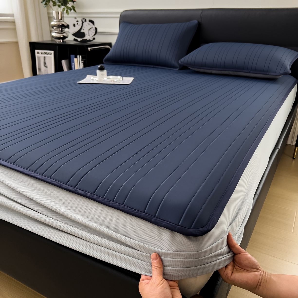 91家纺网 家纺一手货源 找家纺 （总）丝羽坊 2026新款云朵凉感纯色小冰皮软凉席-床笠款