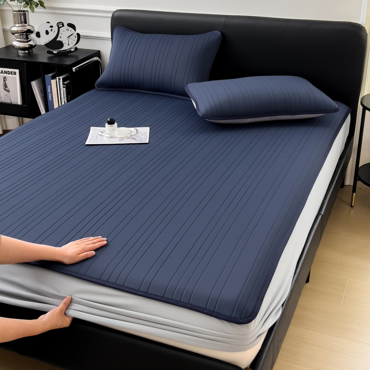 91家纺网 家纺一手货源 找家纺 （总）丝羽坊 2026新款云朵凉感纯色小冰皮软凉席-床笠款