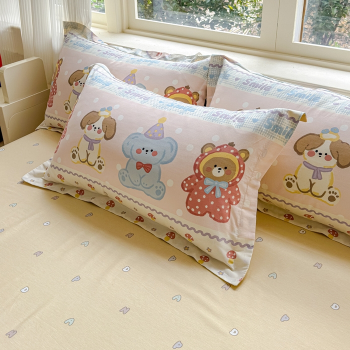 91家纺网 家纺一手货源 找家纺 U品汇 2026新品纯棉全棉印花四件套小清新卡通花卉13070喷气 围巾季节