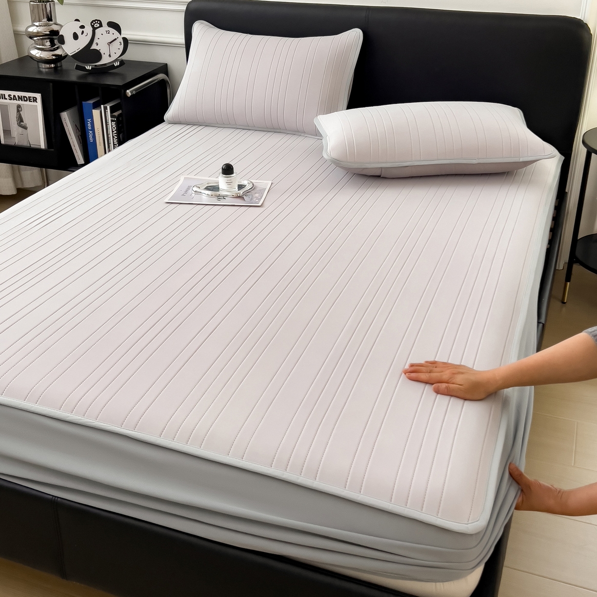 91家纺网 家纺一手货源 找家纺 （总）丝羽坊 2026新款云朵凉感纯色小冰皮软凉席-床笠款