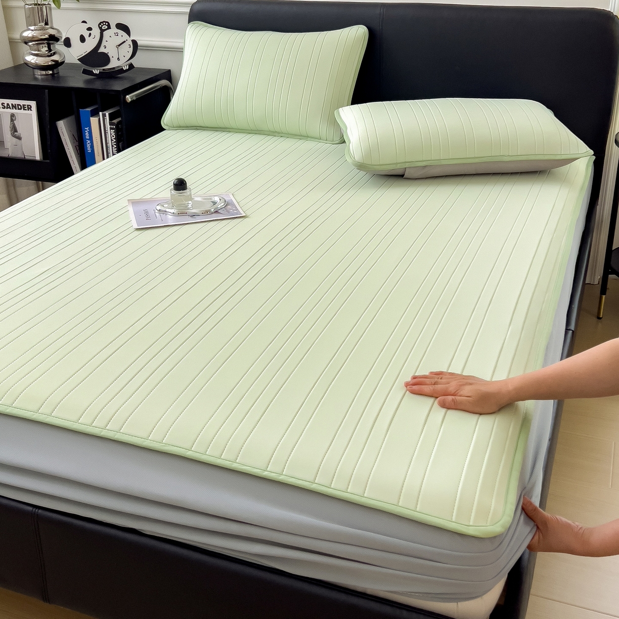 91家纺网 家纺一手货源 找家纺 （总）丝羽坊 2026新款云朵凉感纯色小冰皮软凉席-床笠款