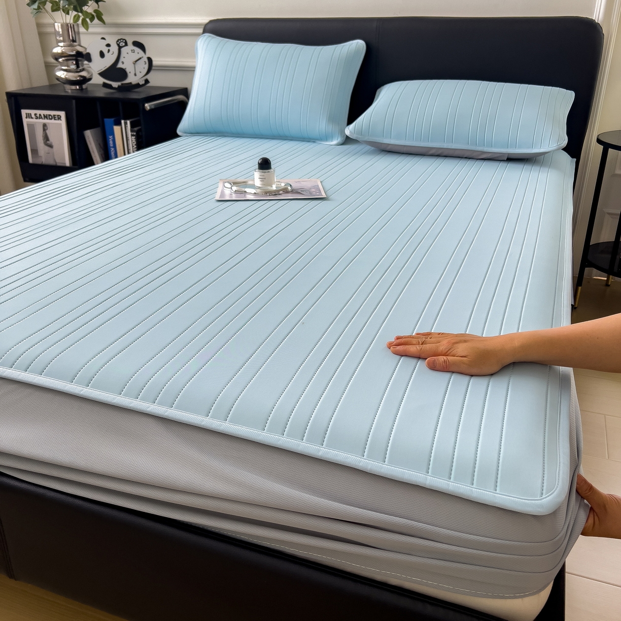 91家纺网 家纺一手货源 找家纺 （总）丝羽坊 2026新款云朵凉感纯色小冰皮软凉席-床笠款