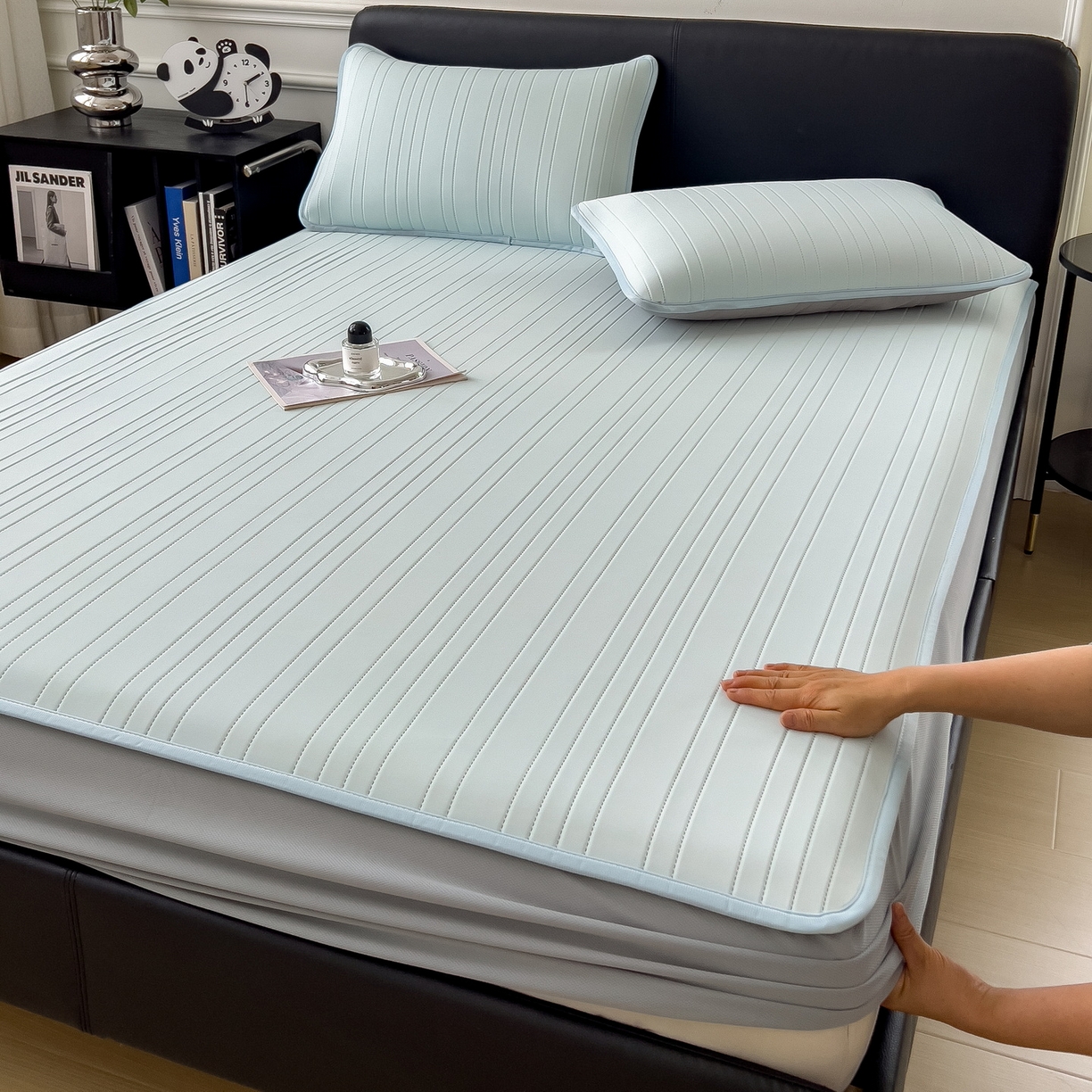 91家纺网 家纺一手货源 找家纺 （总）丝羽坊 2026新款云朵凉感纯色小冰皮软凉席-床笠款