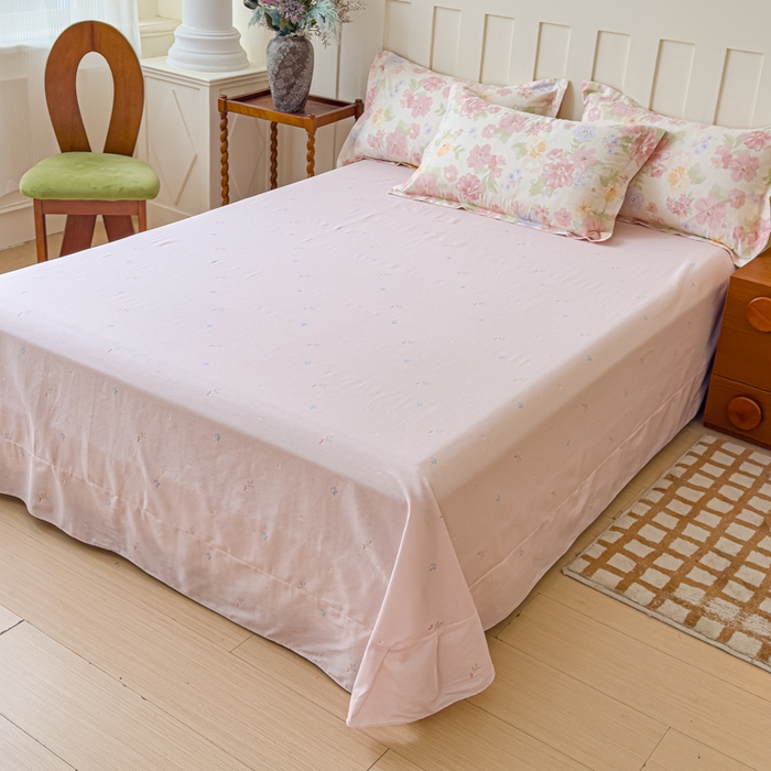 91家纺网 家纺一手货源 找家纺 U品汇 2026新品纯棉全棉印花四件套小清新卡通花卉13070喷气 雾里浅花