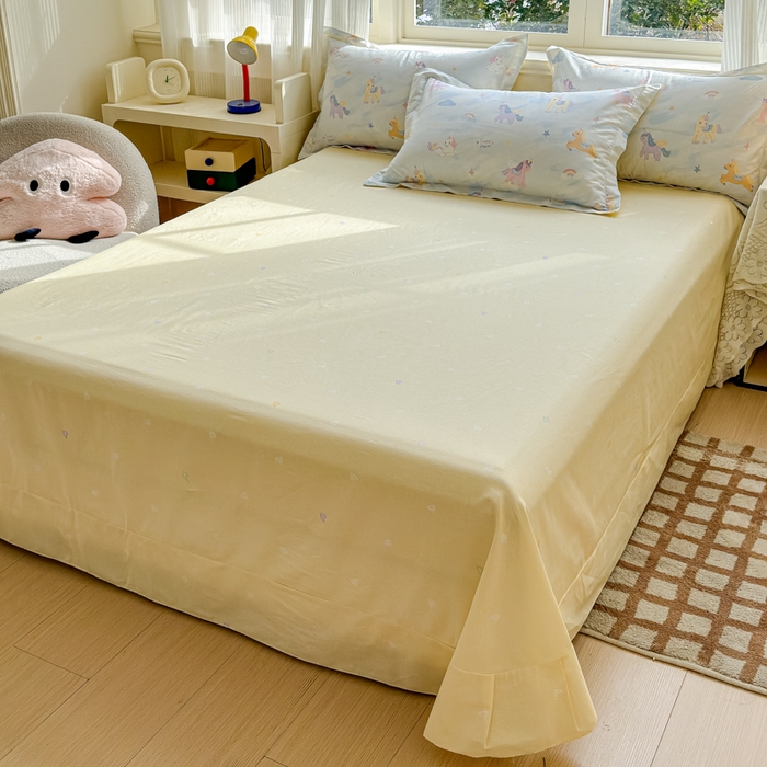 91家纺网 家纺一手货源 找家纺 U品汇 2026新品纯棉全棉印花四件套小清新卡通花卉13070喷气 星芒小马