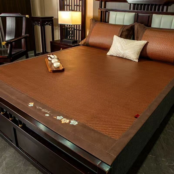 91家纺网 家纺一手货源 找家纺 （总）步步高席业 2026新款夏季高端高分子PE凉感席刺绣凉席