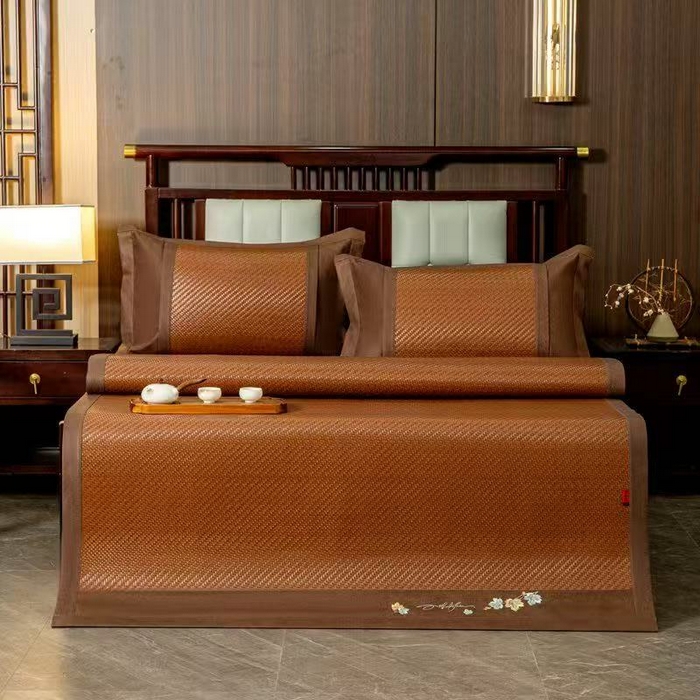 91家纺网 家纺一手货源 找家纺 （总）步步高席业 2026新款夏季高端高分子PE凉感席刺绣凉席