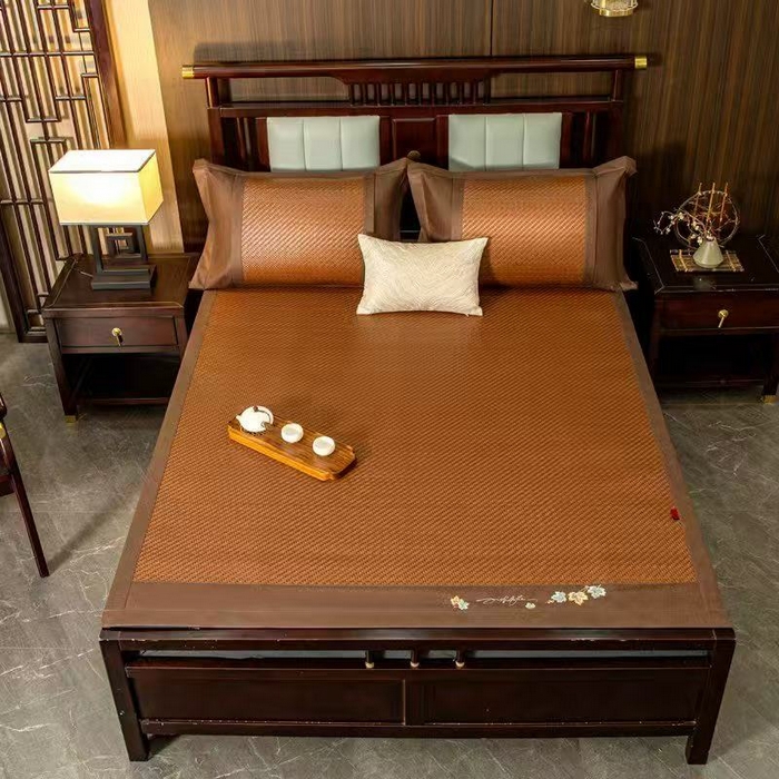 91家纺网 家纺一手货源 找家纺 （总）步步高席业 2026新款夏季高端高分子PE凉感席刺绣凉席