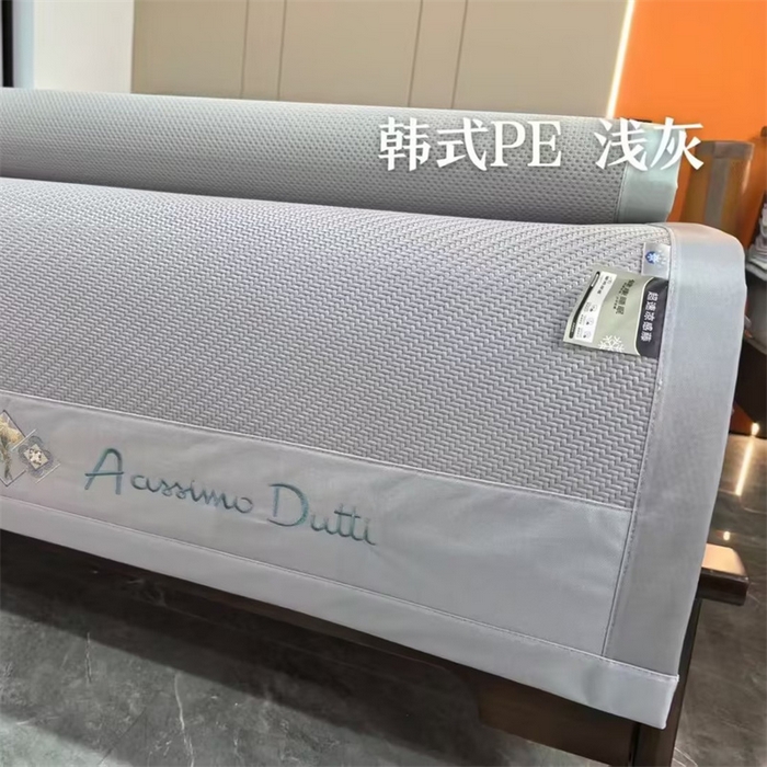 91家纺网 家纺一手货源 找家纺 （总）步步高席业 2026高端韩式PE超速凉感藤席凉席浅灰浅绿